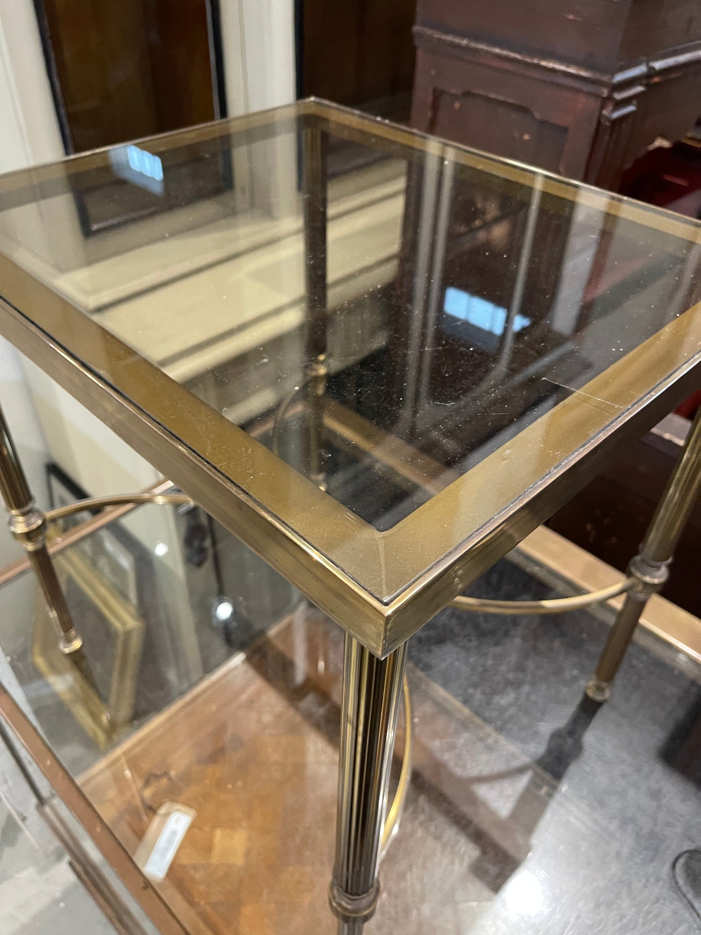 French Brass and Glass Table Circa 1940