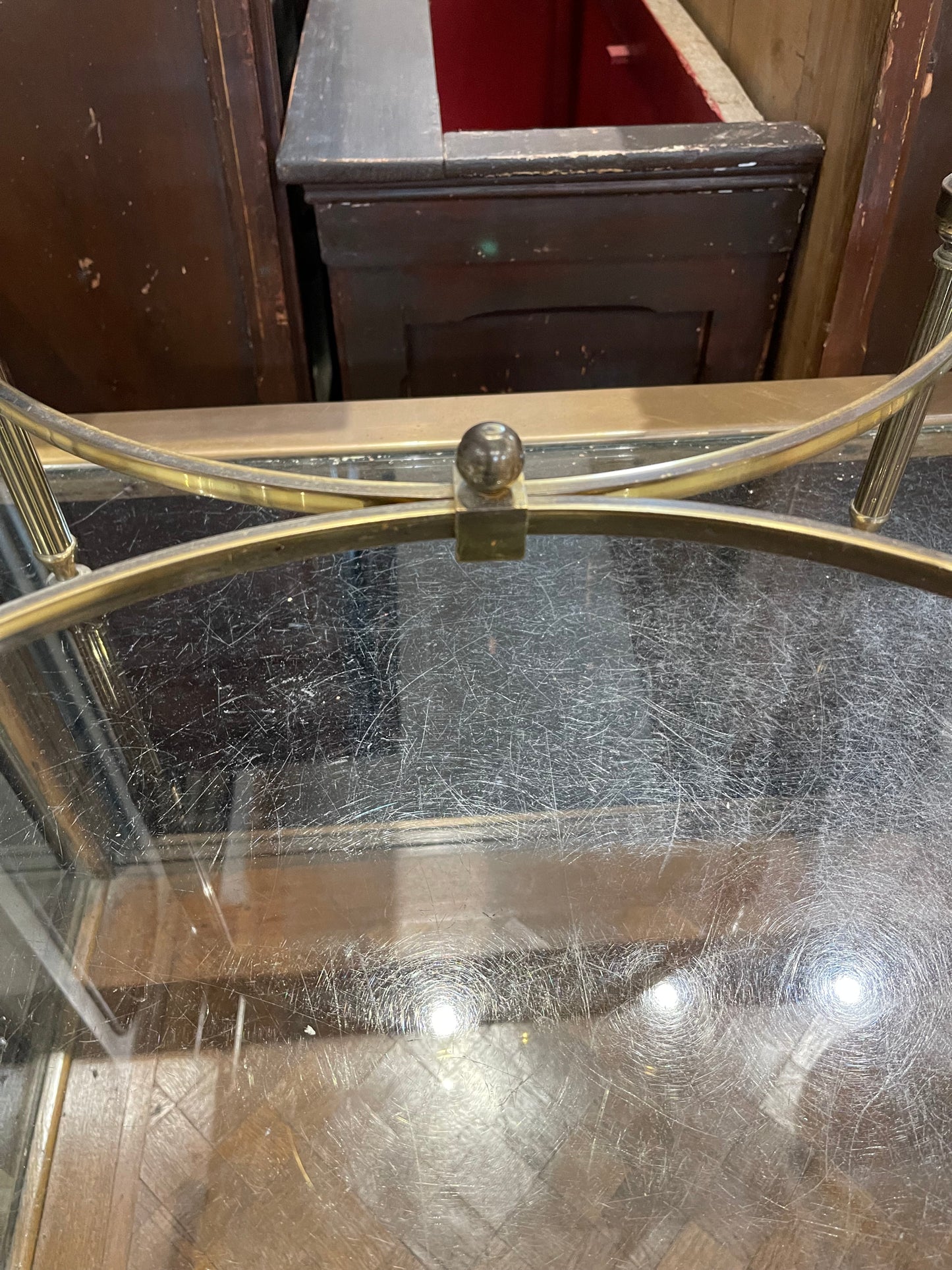 French Brass and Glass Table Circa 1940