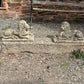Pair of Antique Composite Stone Lion Statues – Weathered Garden Guardians
