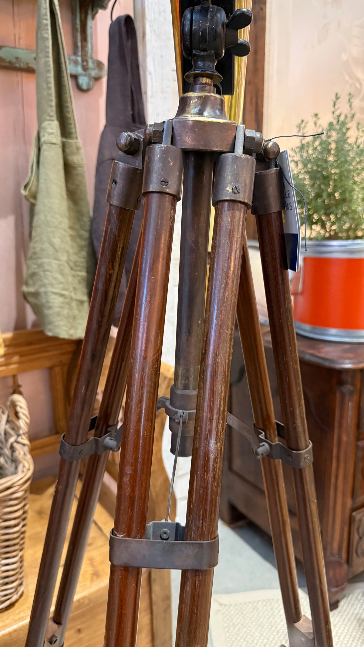 Large Standing Brass Telescope Circa 1850