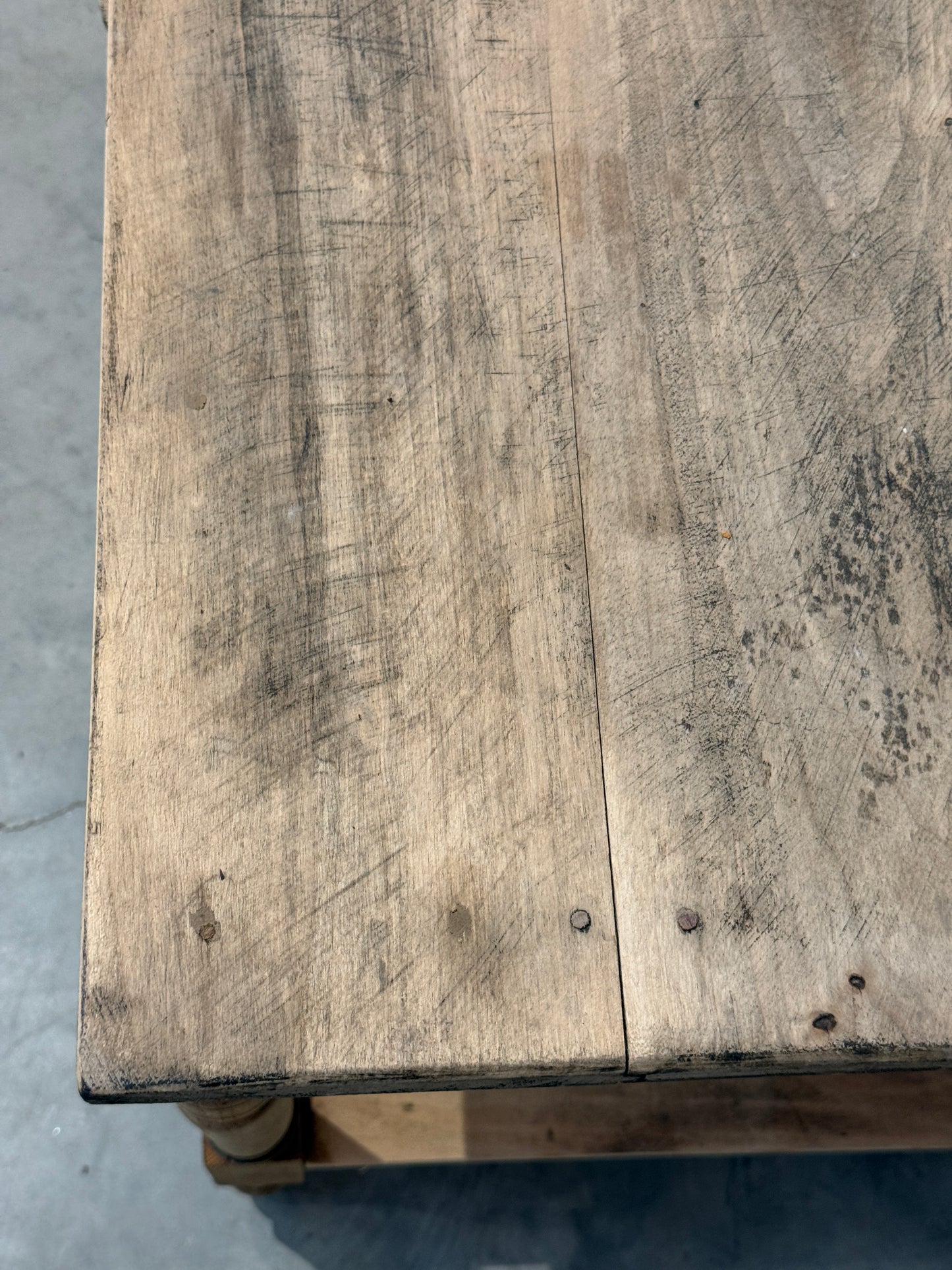 Almost 10' Long French Bleached Mid 19th Century Draper’s Table