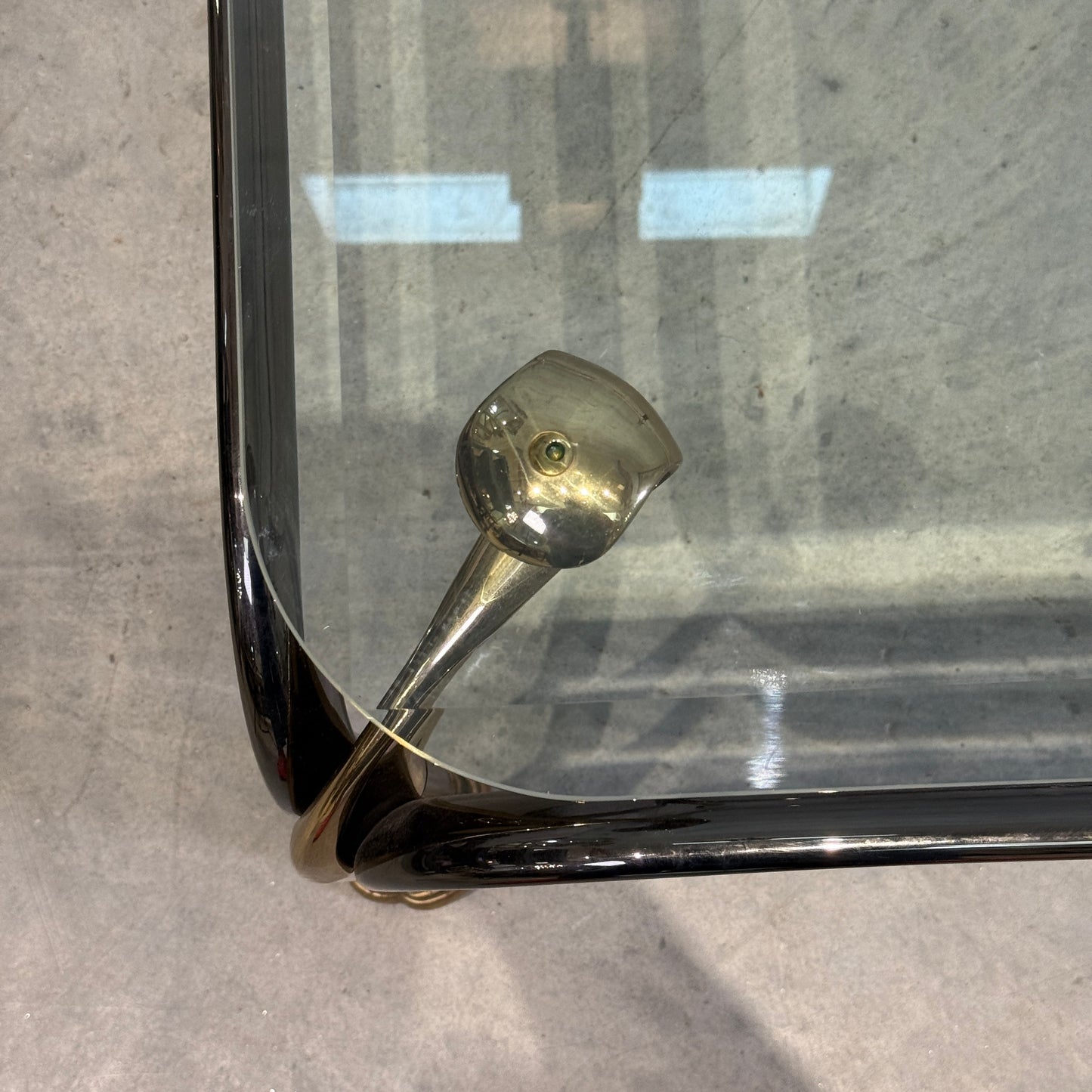 Vintage Brass and Glass Coffee Table in the Hollywood Regency Style