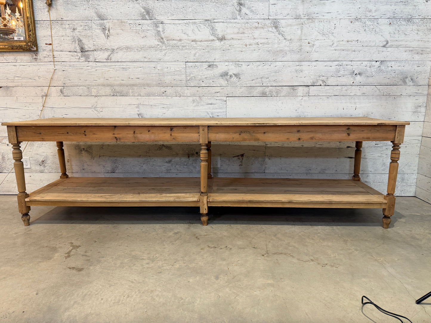 Almost 10' Long French Bleached Mid 19th Century Draper’s Table