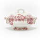 Pink And White Ironstone Soupiere