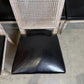 Set of Black Leather and Cane Back Dining Chairs in the Colonial Style