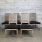 Set of Black Leather and Cane Back Dining Chairs in the Colonial Style