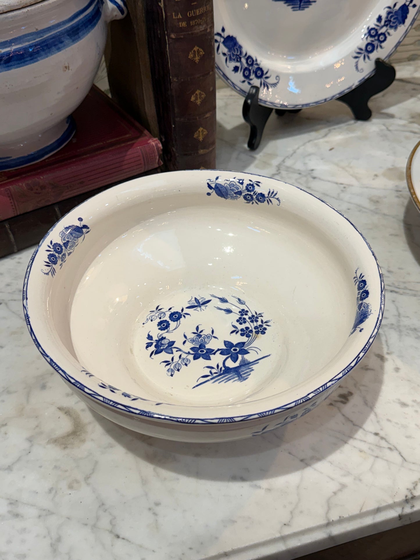 Blue And White Large Ironstone Bowl