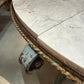 Art Deco Round 4 Piece Marble Top Table with Wrought Iron Base