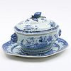 Chinese Export Blue and White Tureen with Lid and Platter