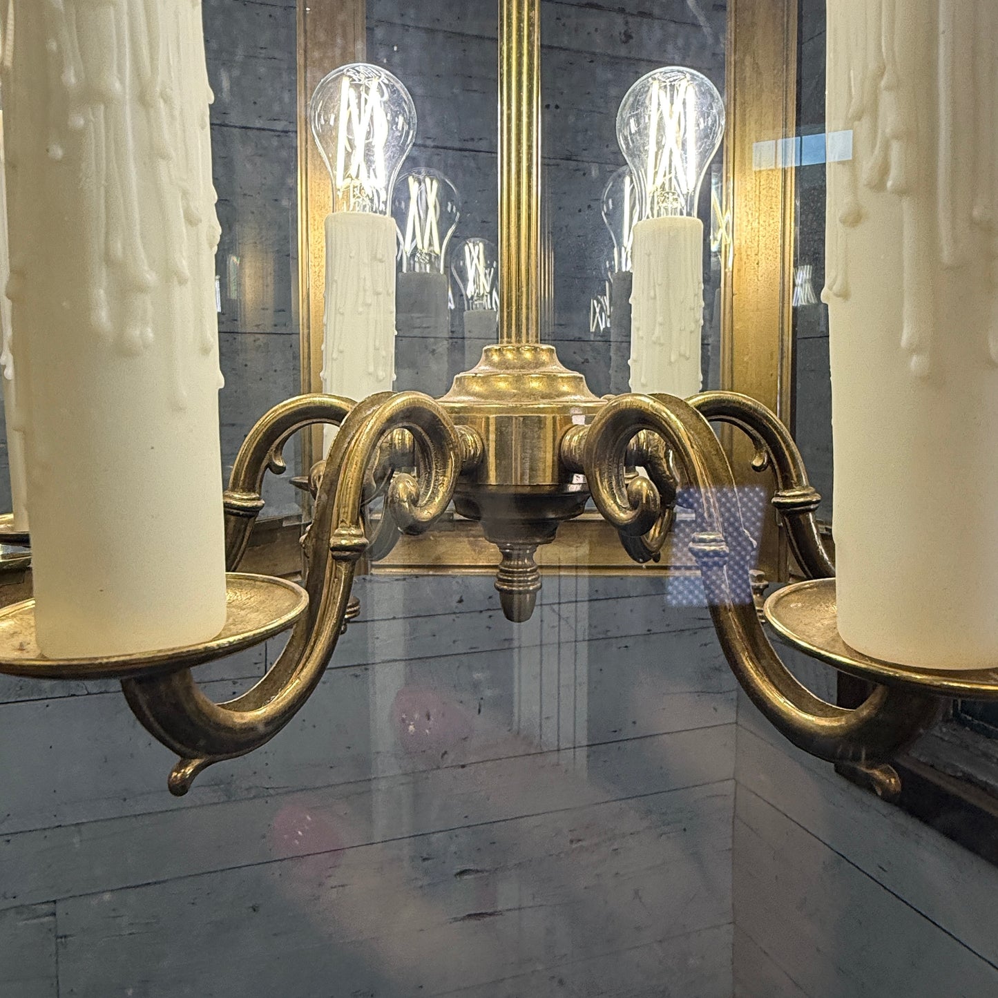 Architectural Brass Hanging Lanterns by Christopher Wray, Sold Individually