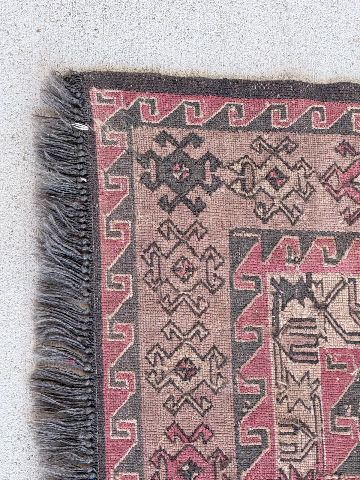 #113 Red Octagonal Hand Knotted Rug