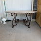 Round Dining Table with Iron Base