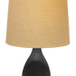 Primitive Dark Satin Table Lamp with Flour Sack Shade
