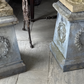 French Metal Pedestal with Laurel Wreath Motif