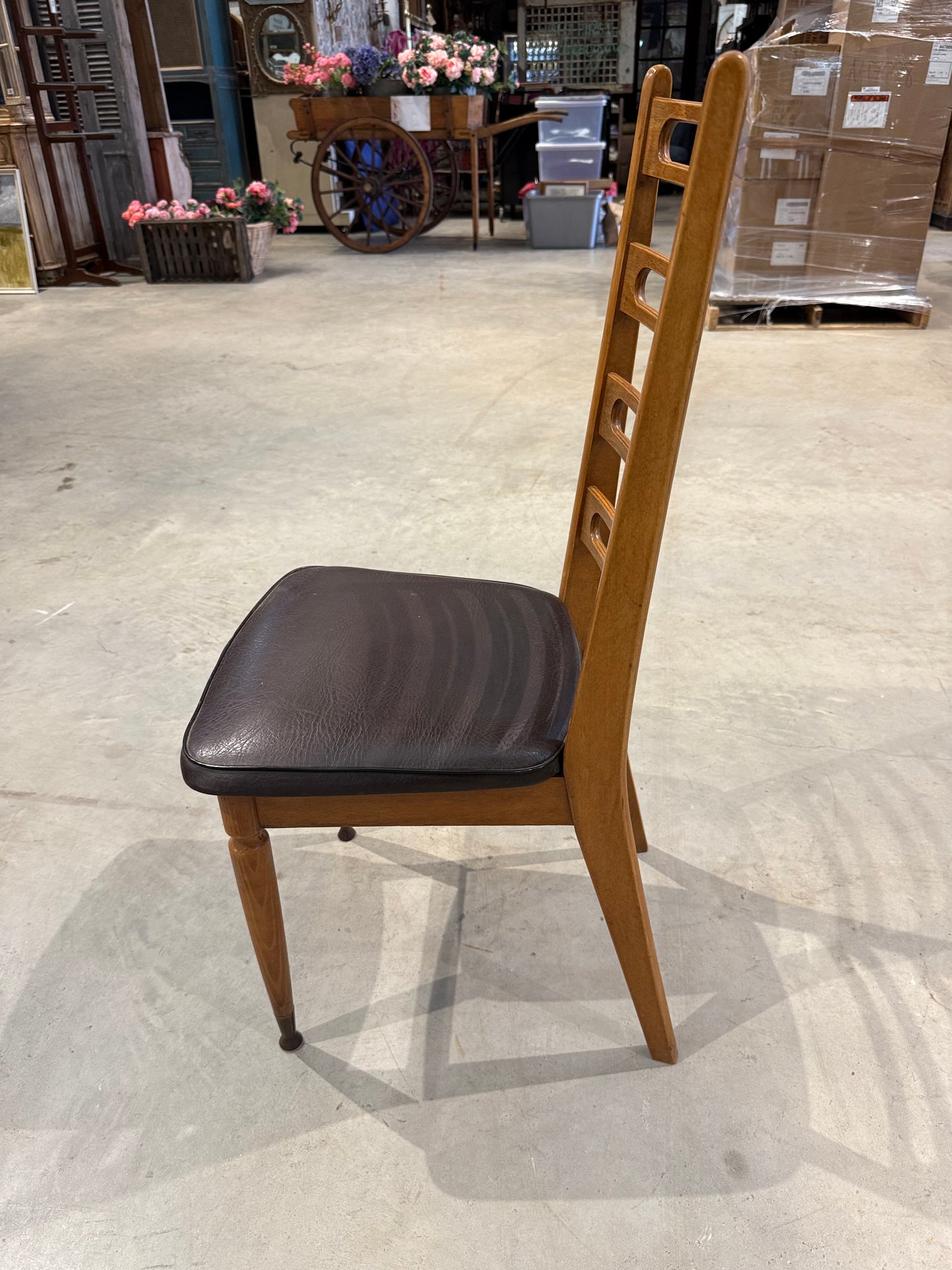 Mid-Century Faux Leather Dining Chair