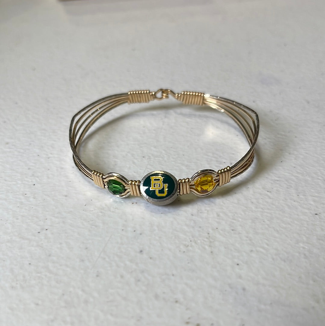 Baylor BU with Yellow and Green Stone Ronaldo bracelet