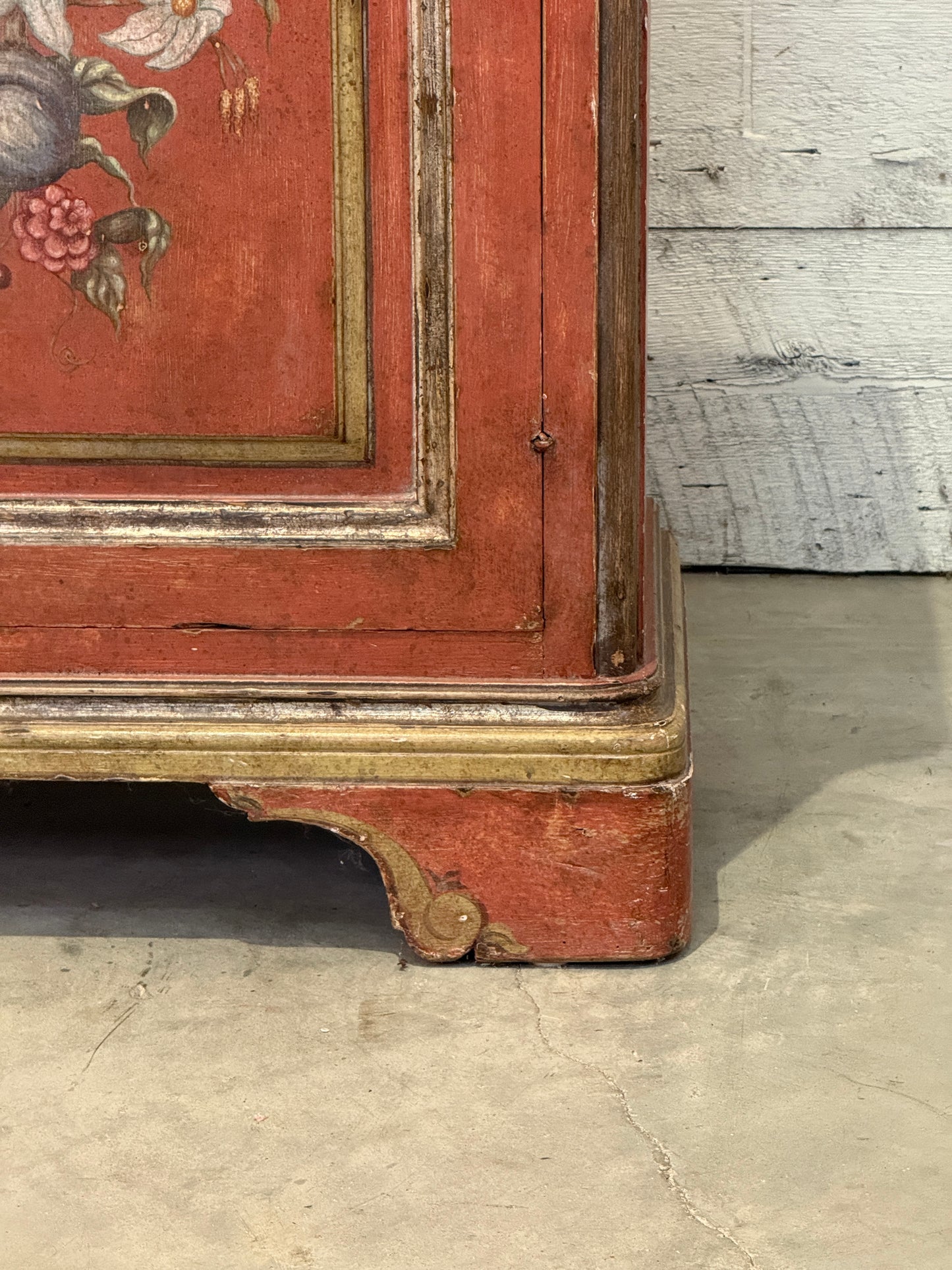 Antique Italian Original Decorative Painted Sideboard 19th Century