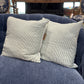 Audrey Ticking Stripe Designer Pillow : Feather Down