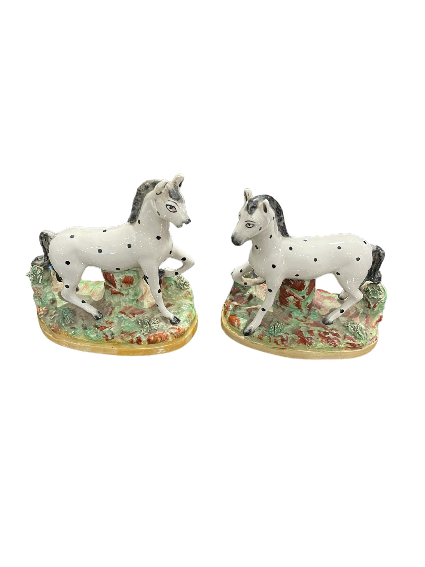 Pair of Staffordshire Spotted Horse UK 1880