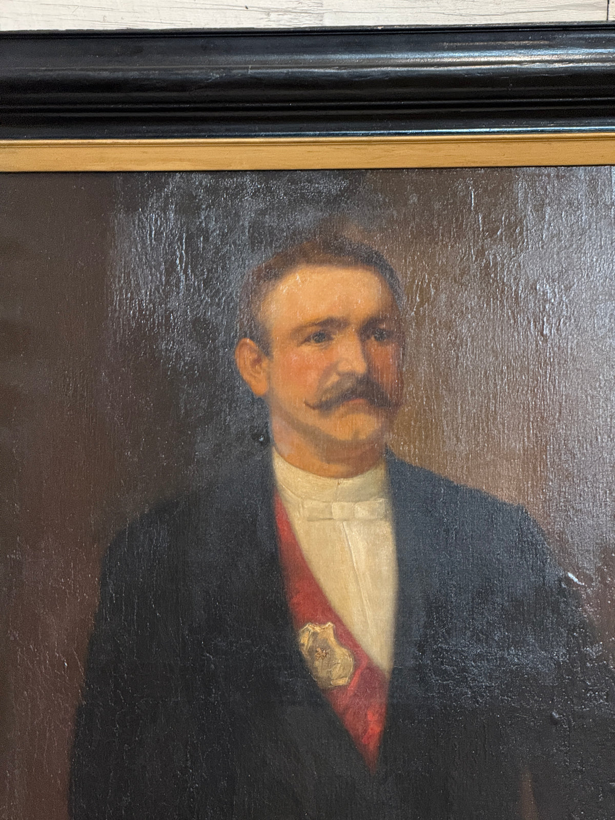 From Civic Building in Belgium - Portraits of Recipients of Medal Circa 1907
