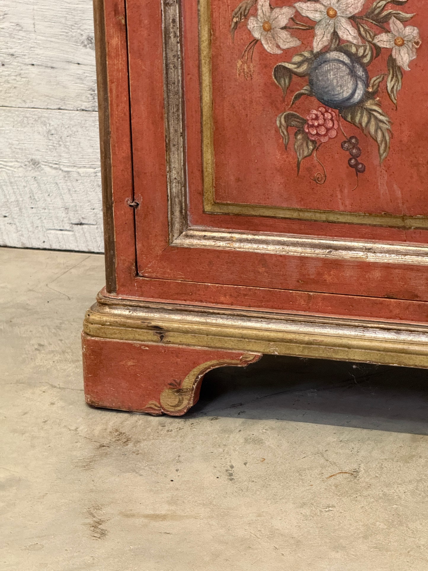 Antique Italian Original Decorative Painted Sideboard 19th Century