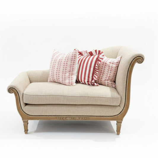 Neutral Chaise Lounge with Scroll