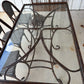 Lacquered Metal Faux Bamboo Table with Glass Top