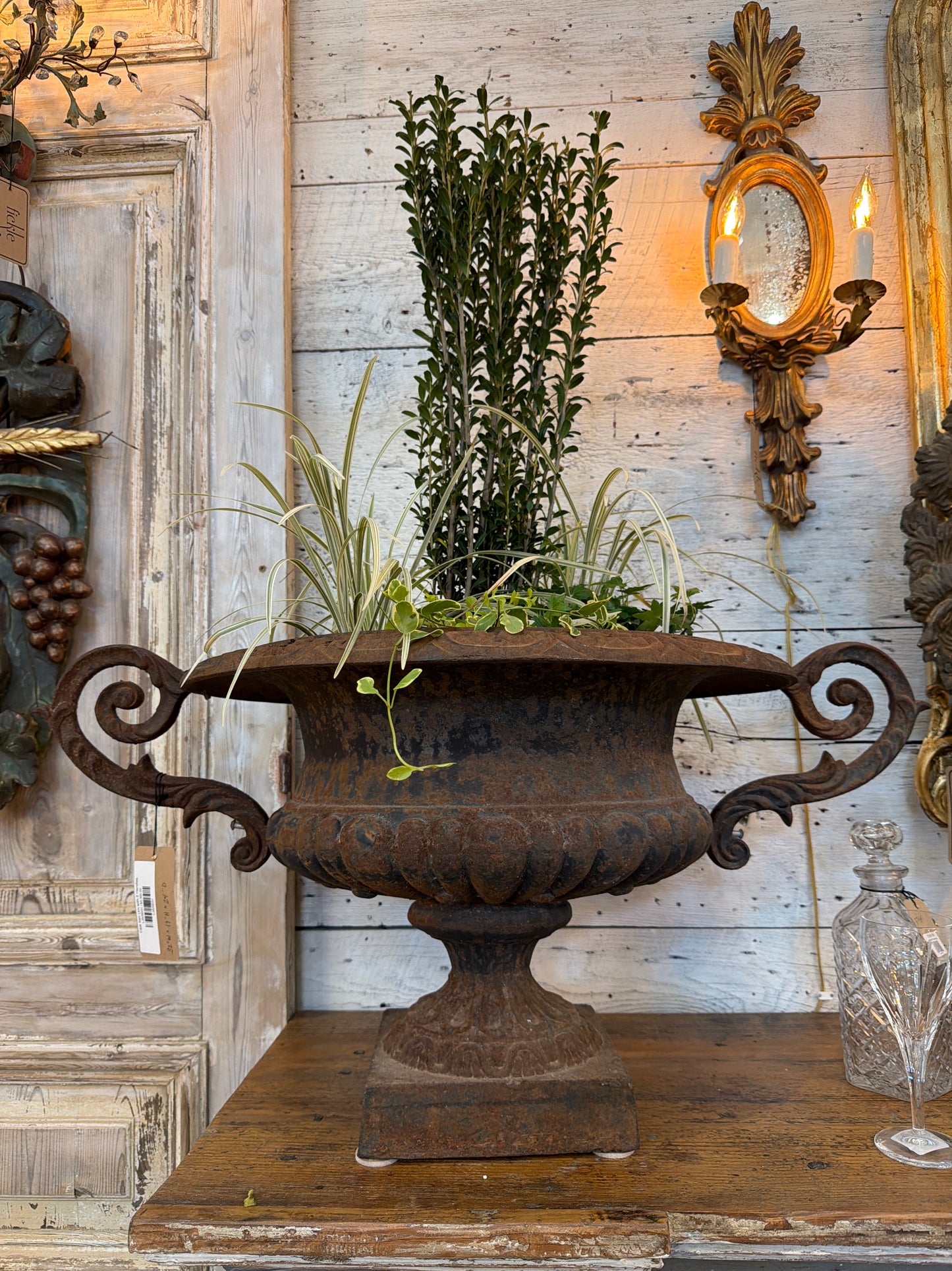Cast Iron Urn with 2 Handles
