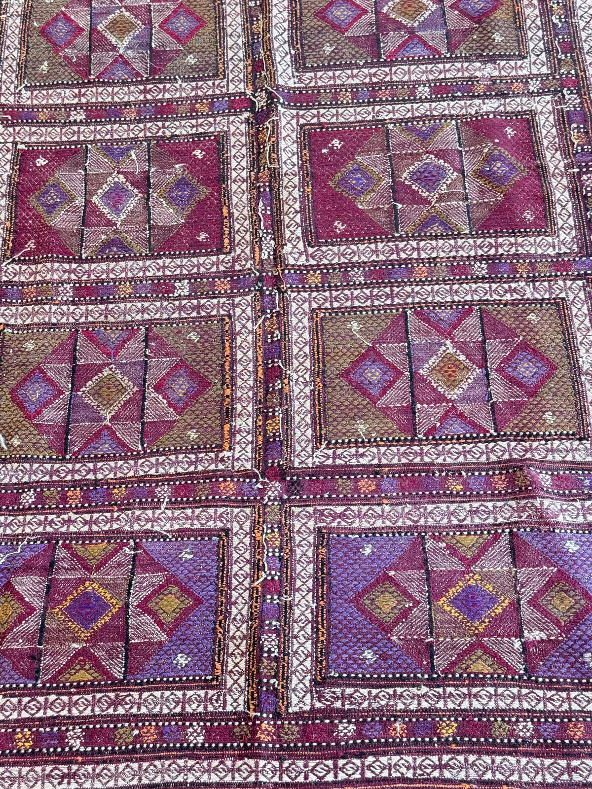 #124 Red Rectangular Motif Runner