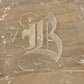 Large Silver Tray with 2 Handles and Initial "B"