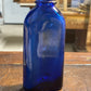 Vintage Cobalt Blue Milk of Magnesia and Plain Glass Bottle