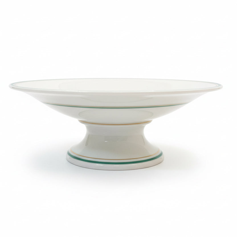 French Green Rim Compote 3” Tall