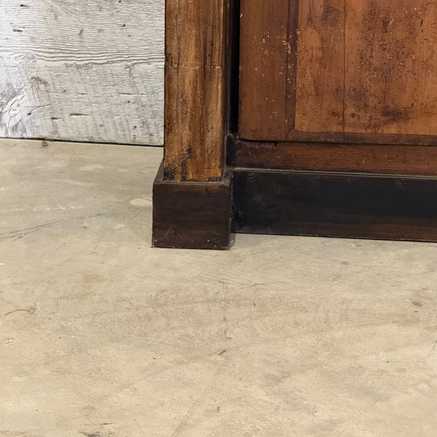 French Pharmacy Cabinet with Architectural Columns and Glass Front