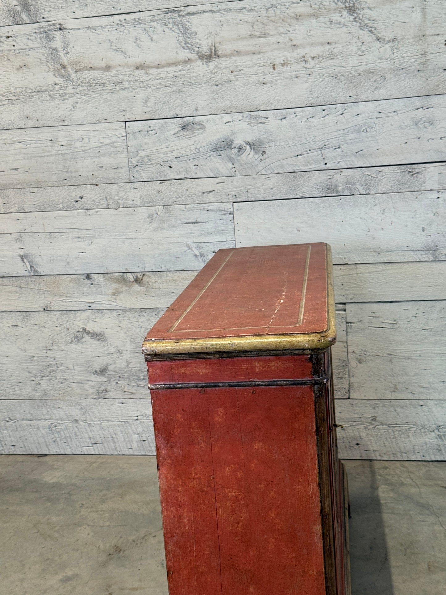 Antique Italian Original Decorative Painted Sideboard 19th Century