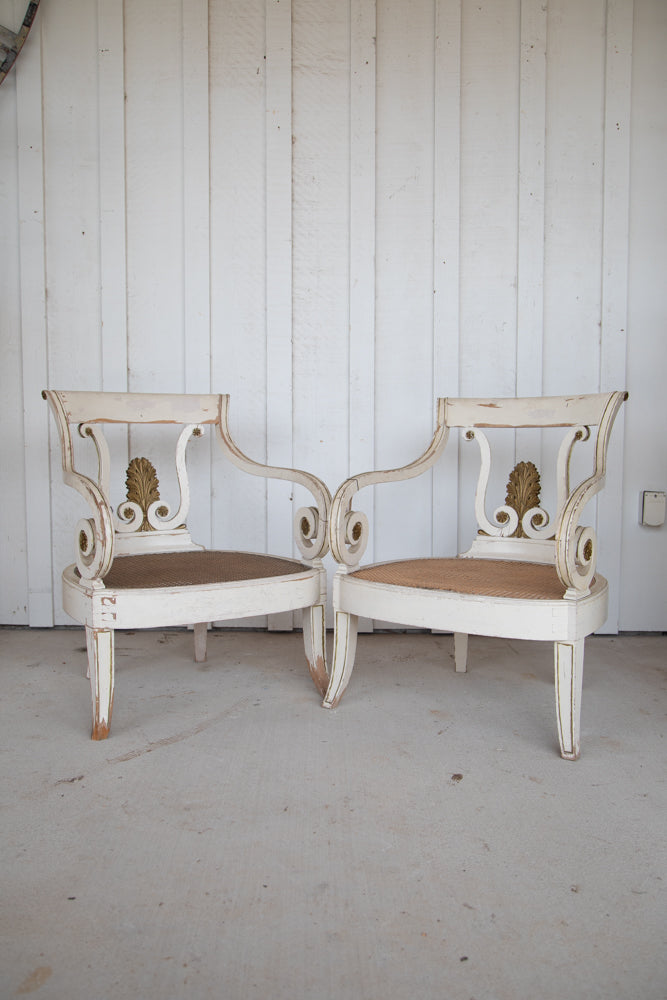Swedish Armchair with Cain Seat Circa 1870