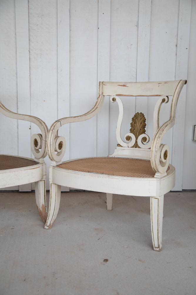 Swedish Armchair with Cain Seat Circa 1870