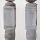 Pair Bleached Wood Carved Candle Stick - 2' Tall