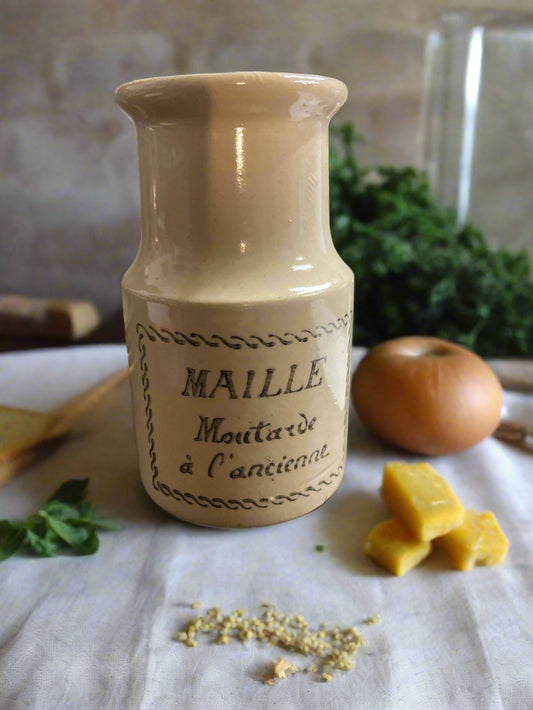 French Vintage Mustard Stoneware Jar