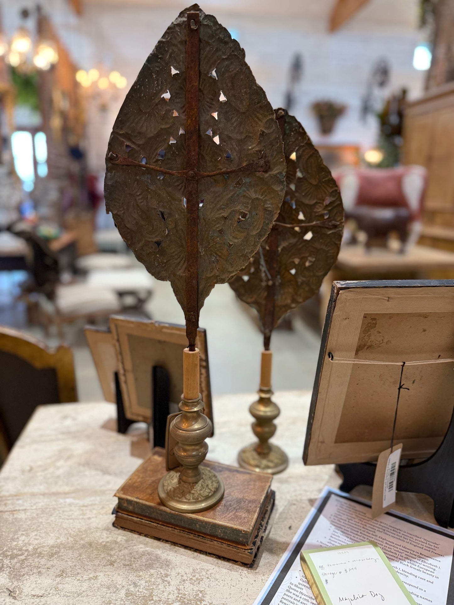 Pair of 19th C. French Repousse Altar Finials