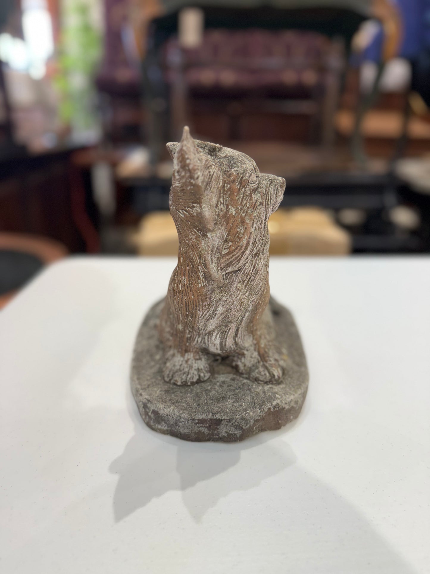 Stone Scottie Dog with Bow