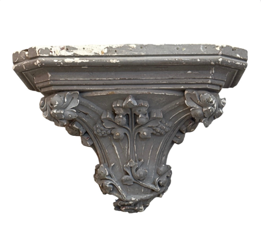 Huge Grey Painted Corbel - 18th Century
