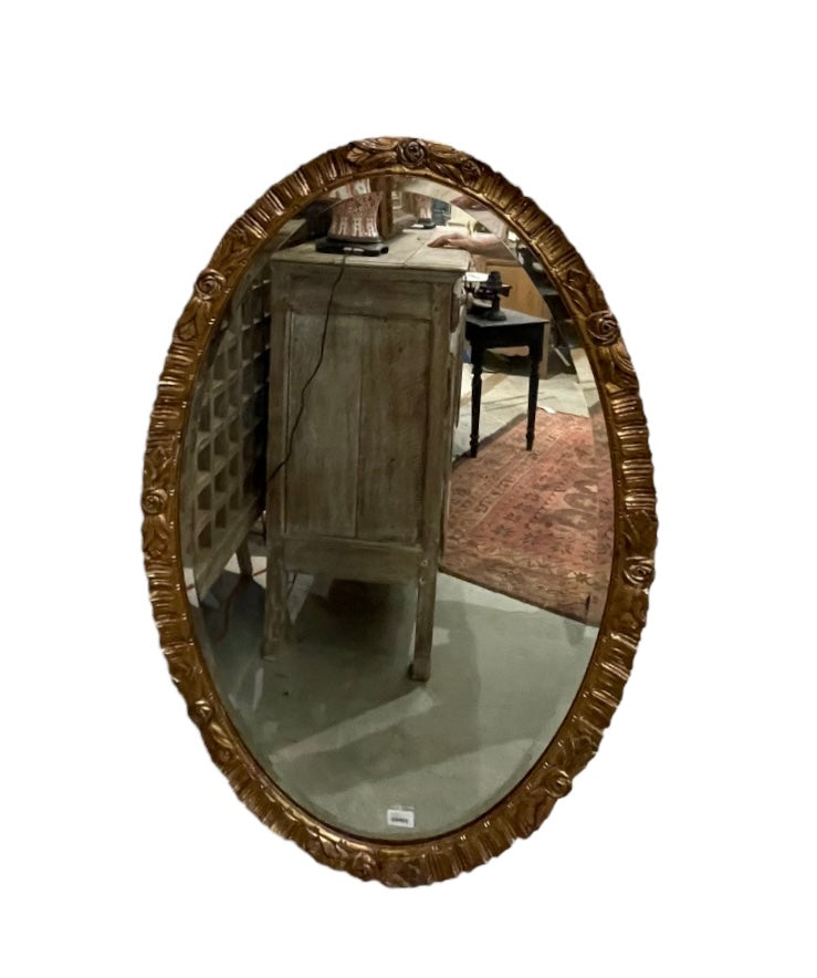Large Oval Gilded Mirror