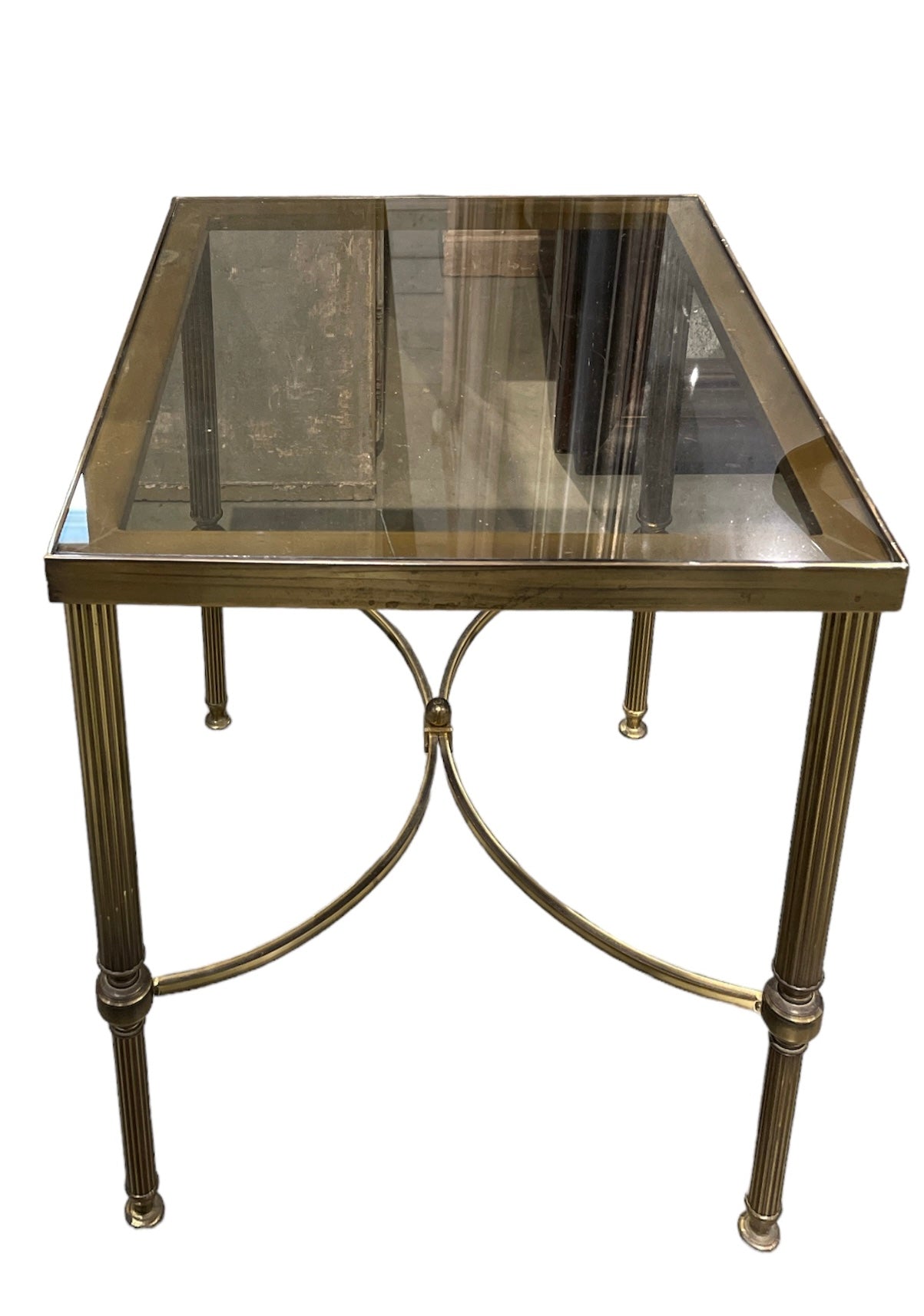 French Brass and Glass Table Circa 1940