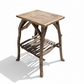 Rustic Twig Side Table with Shelf
