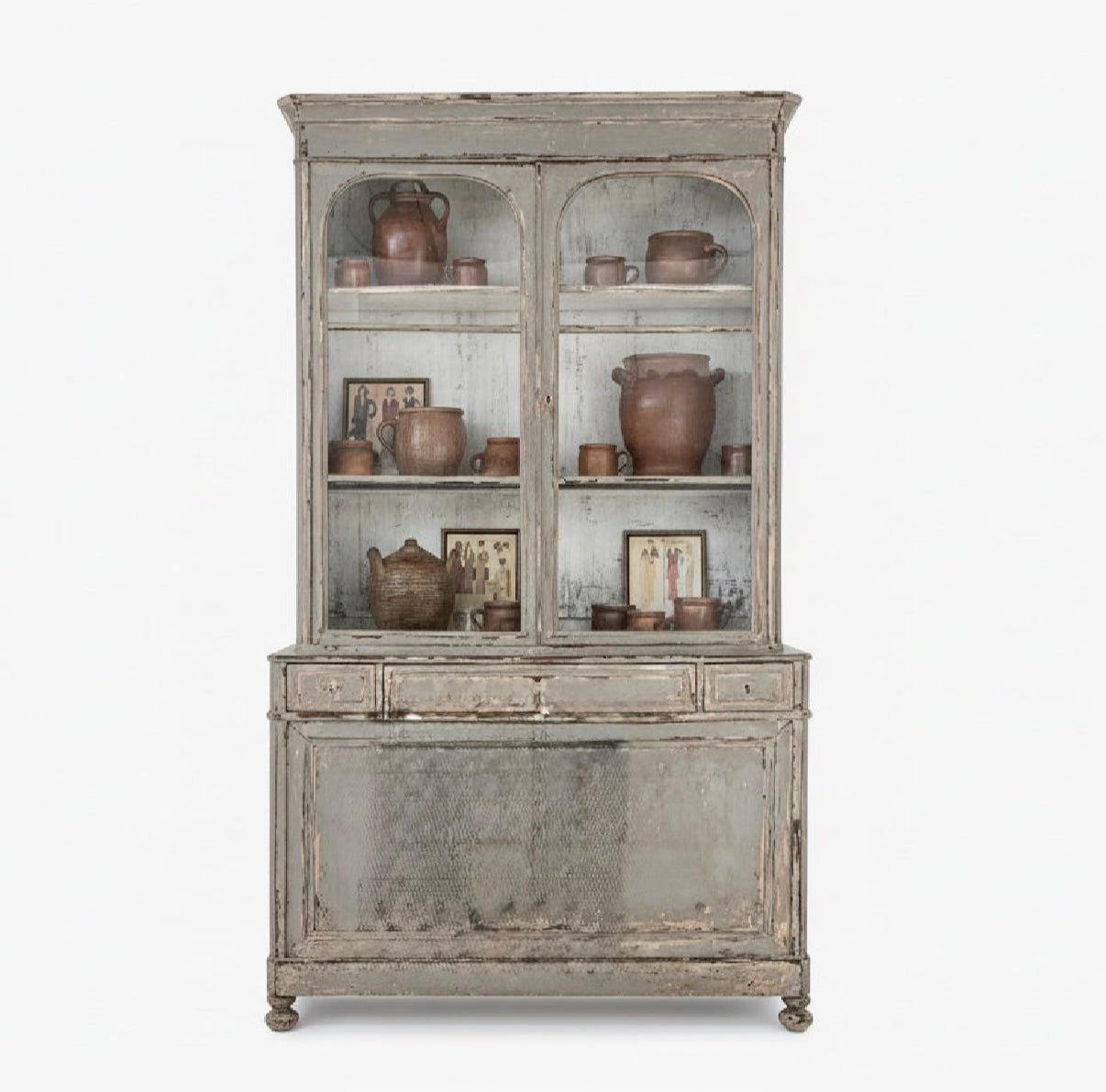 Grey Hutch with Old Glass Circa 1830