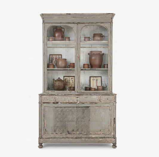 Grey Hutch with Old Glass Circa 1830