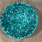 Small Italian Green Spongeware Bowl with White Glaze