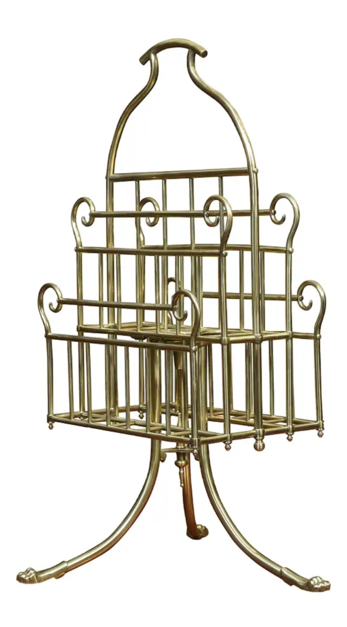 Vintage Brass Magazine Rack