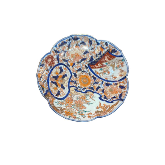 Meiji Imari Lotus Flower Shaped Plate