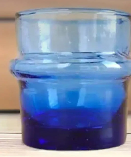 Small Moroccan Hand Blown Glass Blue